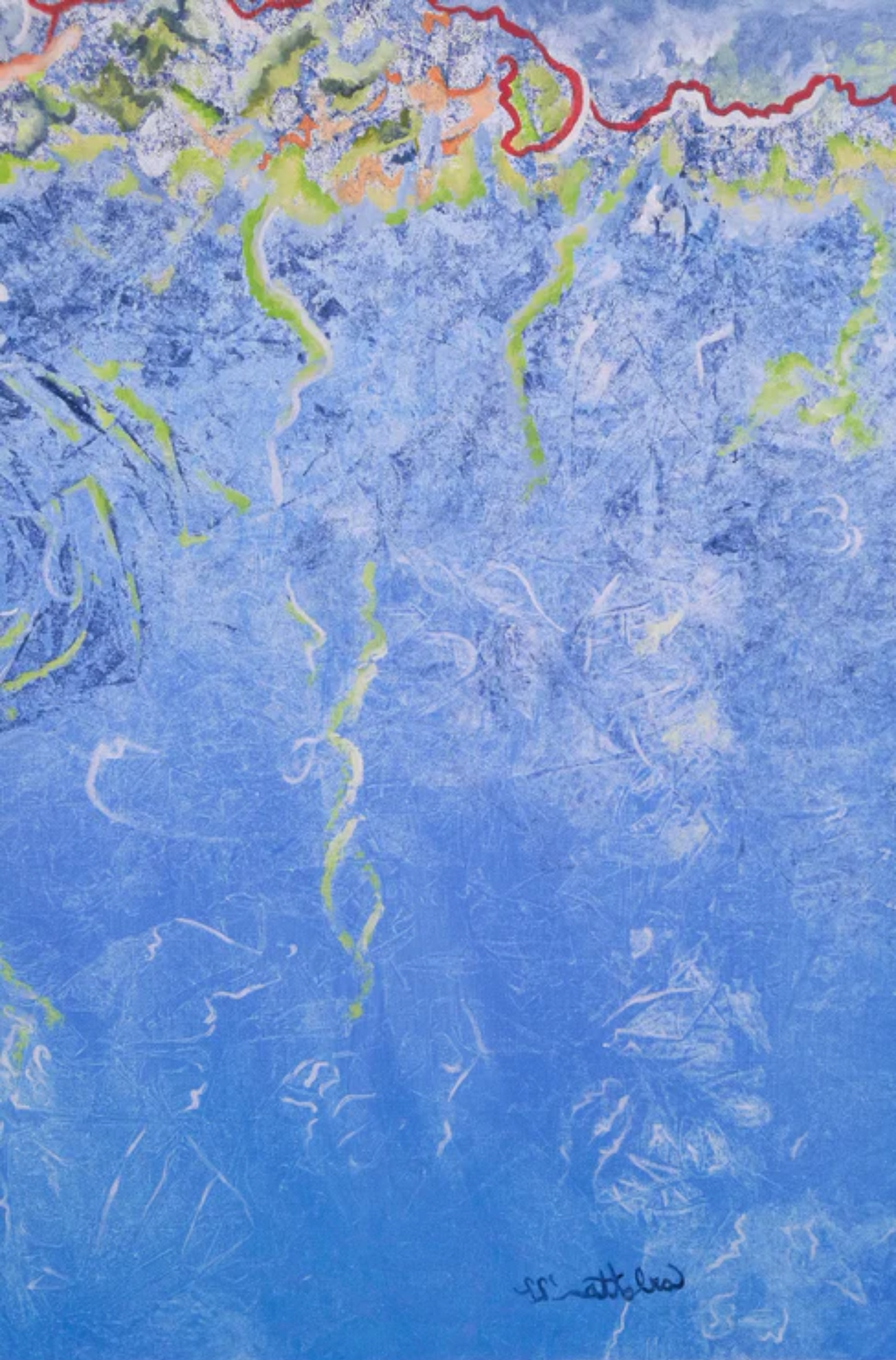 Filo Rosso,     linea di confine                      cm. 70 x 70 x 2