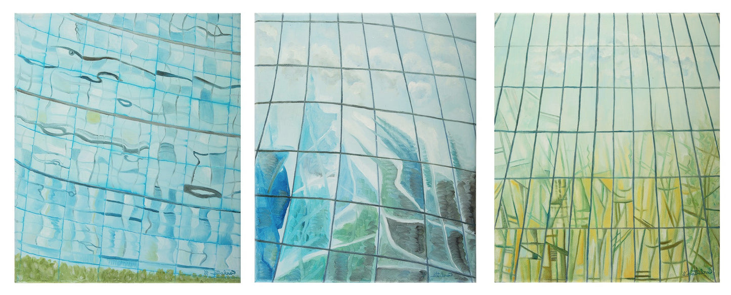 Trittico: Realtà Riflesse 112 x 55 x 3,5 cm